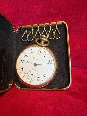 Hamilton Gold-Tone Pocket Watch with White Dial